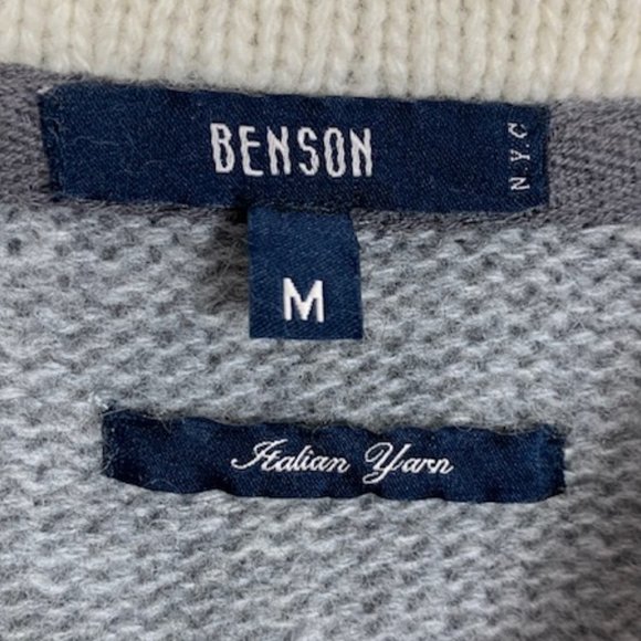 Benson Gray Wool Blend 1/4 Zip Sweater - Picture 6 of 7
